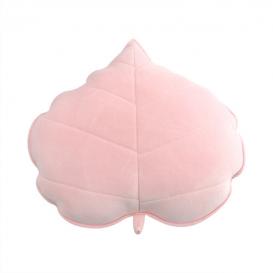 Plush Pillow With Pink Leaf Shape 