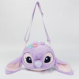 Purple  Stitch Plush messenger bag